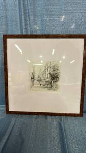 lot 2143 image: Threshold Studio McGee Framed Under Glass 20 in x 20 in Street Scene Print