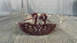 lot 2148 image: Decorative tiara with purple glitter and rhinestone embellishments 13th birthday.