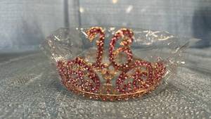 lot 2149 image: Decorative Crown Tiara with Rhinestones and Beaded Number 16