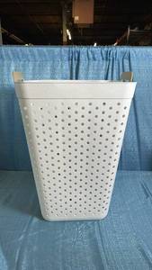 lot 3013 image: Mainstays 2 Bushel Flex Square Decorative Hamper White