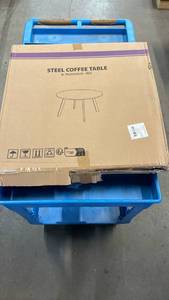 lot 3024 image: Steel Coffee Table 70x40cm Red