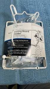 lot 3045 image: Mainstays Over-the-Door Mounting Iron and Ironing Board Holder  White