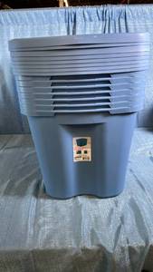 lot 3056 image: Lot of 8 Sterilite Storage Bin  18 Gallon Plastic Storage Container with Snap-on Lid  Light Blue