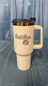 lot 3071 image: Tar Heels Carolina Insulated Travel Mug with Lid and Straw