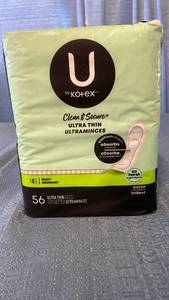 lot 3081 image: U by Kotex Clean & Secure Heavy Ultra-Thin Feminine Fragrance Free Pads - Unscented - 56ct