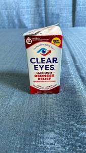 lot 3095 image: Clear Eyes Maximum Strength Eye Drops for Redness Relief, Dryness, Burning, & Irritation - 0.5 fl oz