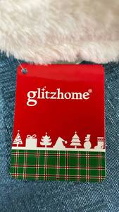 lot 3111 image: Glitzhome 48D White Reversible Faux Rabbit Fur Korean Fleece Christmas Tree Skirt