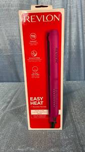 lot 3124 image: Revlon Easy Heat Precision Hair Flat Iron - 1 Ceramic, All Hair Types, 60-Second Heat Up, 5 Heat Settings