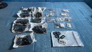 lot 8014 image: Assorted Hardware Lot Flowerpot Hanging Chain Hooks Boot Lace Hooks