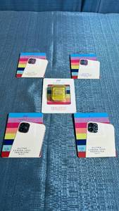 lot 8171 image: Dabney Lee Glitter Camera Lens Protector iPhone 11XR Set of 2 plus AirPods Case