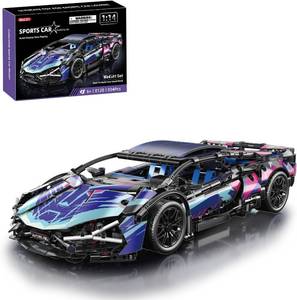 lot 2618 image: WINGIFT 934-Piece Sports Car Building Blocks Kit, 114 Race Car Model Set