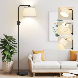 lot 2624 image: Nintiue Dimmable Floor Lamp, 1000-Lumen LED, Arc Linen Shade, Black