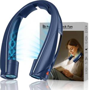 lot 2627 image: Laimiod Hand Free Portable Neck Fan with LED Light, 6-20h, 6 Speeds