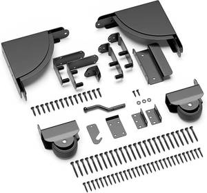 lot 2636 image: Heavy Duty Sliding Gate Kit for Wood Fence, Adjustable Hardware, Gate Latch