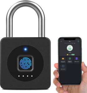 lot 2640 image: eLinkSmart Fingerprint Locker Lock, Keyless Biometric Padlock, Weatherproof