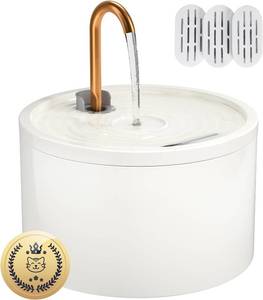 lot 2641 image: MISFANS Ceramic Cat Water Fountain, All-Ceramic, Copper Spout, 2.1L71oz