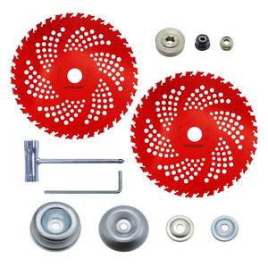 lot 2643 image: VIDICA 2 Pack 9x36 Teeth Carbide Weed Eater Blades with Universal Adapter