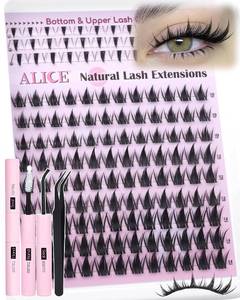 lot 2647 image: ALICE Manga Lash Clusters Kit Clear Band Lash Extensions 5-14mm Wispy