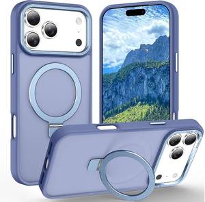 lot 2648 image: Magnetic iPhone 17 Pro Max Case with Ring Stand, Sierra Blue, 10ft Drop