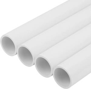 lot 2658 image: 4 Pcs 1-12 PVC Pipe, 17 Long, White Sch40 Industrial PVC Pipes for DIY