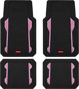 lot 2666 image: Rubbermaid Car Floor Mat Set, All-Weather, Universal Fit, Aluminum Inserts