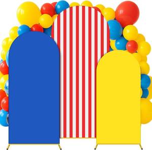 lot 2672 image: Tingjoo 3-Pack Arch Backdrop Cover, Stretchy Carnival Themed 4ft5ft6ft