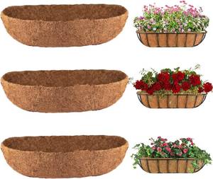 lot 2676 image: 3Pcs Trough Coco Liners 30 Coco Coir for Planters