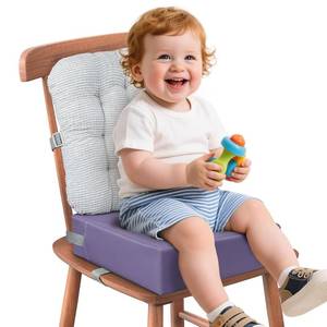 lot 2682 image: Booster Seat for KitchenDining Chairs with Backrest, Adjustable Buckles