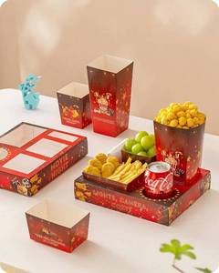 lot 2685 image: Baffect Movie Night Snack Trays 100pcs 20 Trays, 20 Boxes, 20 Bowls