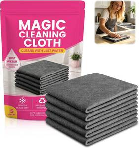 lot 2699 image: 5 Pcs Genie Microfiber Cloths for Glass & More (11.8  15.7in)