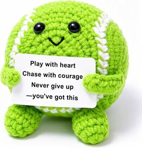 lot 2700 image: Mini Crochet Tennis Ball Gift for Women & Girls, Encouragement Card