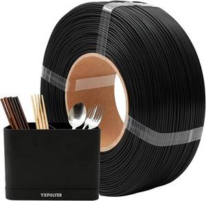 lot 2721 image: YXPOLYER Refill PLA Plus Filament, Food Grade Black 1kg, 1.75mm, Matte