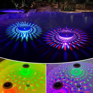 lot 2726 image: FirstE Solar Floating Pool Lights RGB Color Changing IP68 Waterproof LED (2)