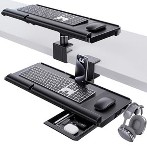 lot 2728 image: Klearlook Adjustable Keyboard Tray for AboveUnder Desk 24.4x10, 360