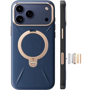 lot 2743 image: TORRAS Q3 VegSkin iPhone 17 Pro Max Case Leather, 360 Spin Magnetic Stand