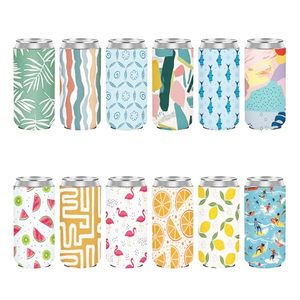 lot 2744 image: 12 Pack Slim Neoprene Can Cooler Sleeve, Insulated 12 Oz Bottle Holder