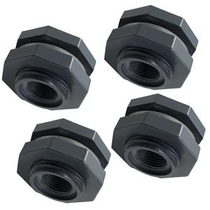 lot 2759 image: 4pcs NPT12 PVC Bulkhead Fittings, 12 Water Tank Connector for Rain Barrels