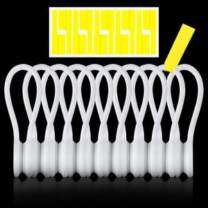 lot 2762 image: Kanemc 7.9 Magnetic Cord Ties with Tags (10pcs-White)Magnetic Cable Ties