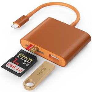 lot 2765 image: SD Card Reader USB 3.0 Type-C to SDTF Card Adapter for iPhone TerraCotta