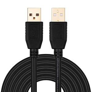lot 2766 image: Tan QY USB A to A Male Cable 30ft, Double-End USB Cord with Gold-Plated