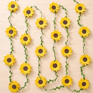 lot 2774 image: EASY JOY 2 Pcs Sunflower Party Decorations 3D Garland Banner Hanging Decor