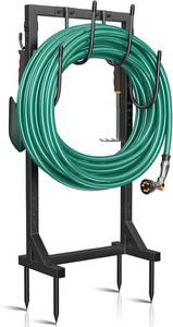 lot 2786 image: Winpull Garden Hose Holder, Freestanding Metal Stand with 4 Spikes, 150ft