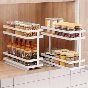 lot 2790 image: Mustorn 2-Pack Pull-Out Spice Rack Organizer for Cabinets, 2-Tier Slide-Out