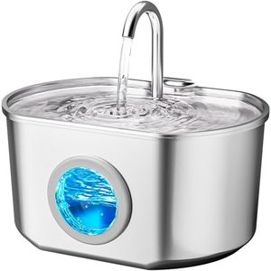 lot 2809 image: Cat Water Fountain Stainless Steel 74oz2.2L Pet Water Fountain