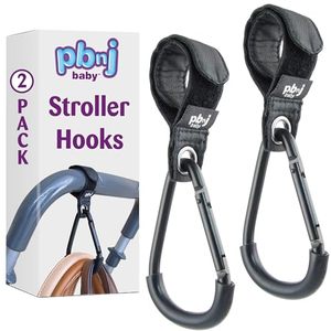 lot 2819 image: PBnJ Baby Stroller Clips, Large Hooks for Diaper Bags and Purse, 2 Pack