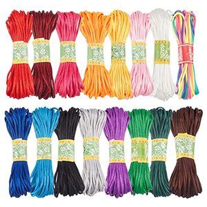 lot 2821 image: PH PandaHall 3mm Satin Nylon String, 16 Colors, 160 Yards Beading Cord