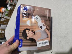 lot 2826 image: MZCNU Hand Massager with Heat Compression, Cordless, 9 Modes, White