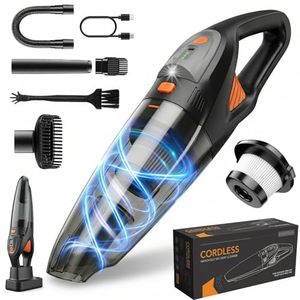 lot 2828 image: Handheld Cordless Vacuum 25000Pa, 8000mAh Battery, LED Light, HEPA, Orange
