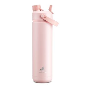 lot 2830 image: POWCAN 26 oz Insulated Water Bottle with 2-in-1 Straw & Spout Lid Keeps Cold