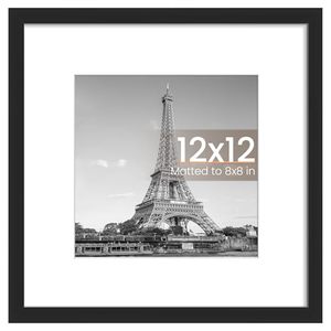 lot 2836 image: upsimples 12x12 Frame for 8x8 with Mat or 12x12 no Mat, Black, 1 Pack